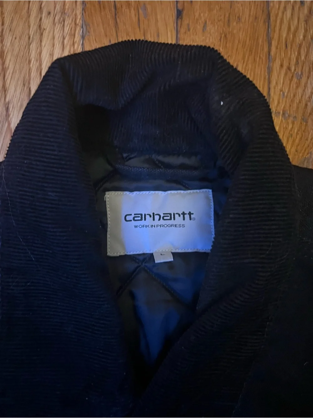 Carhartt Black Work Jacket with Corduroy Collar